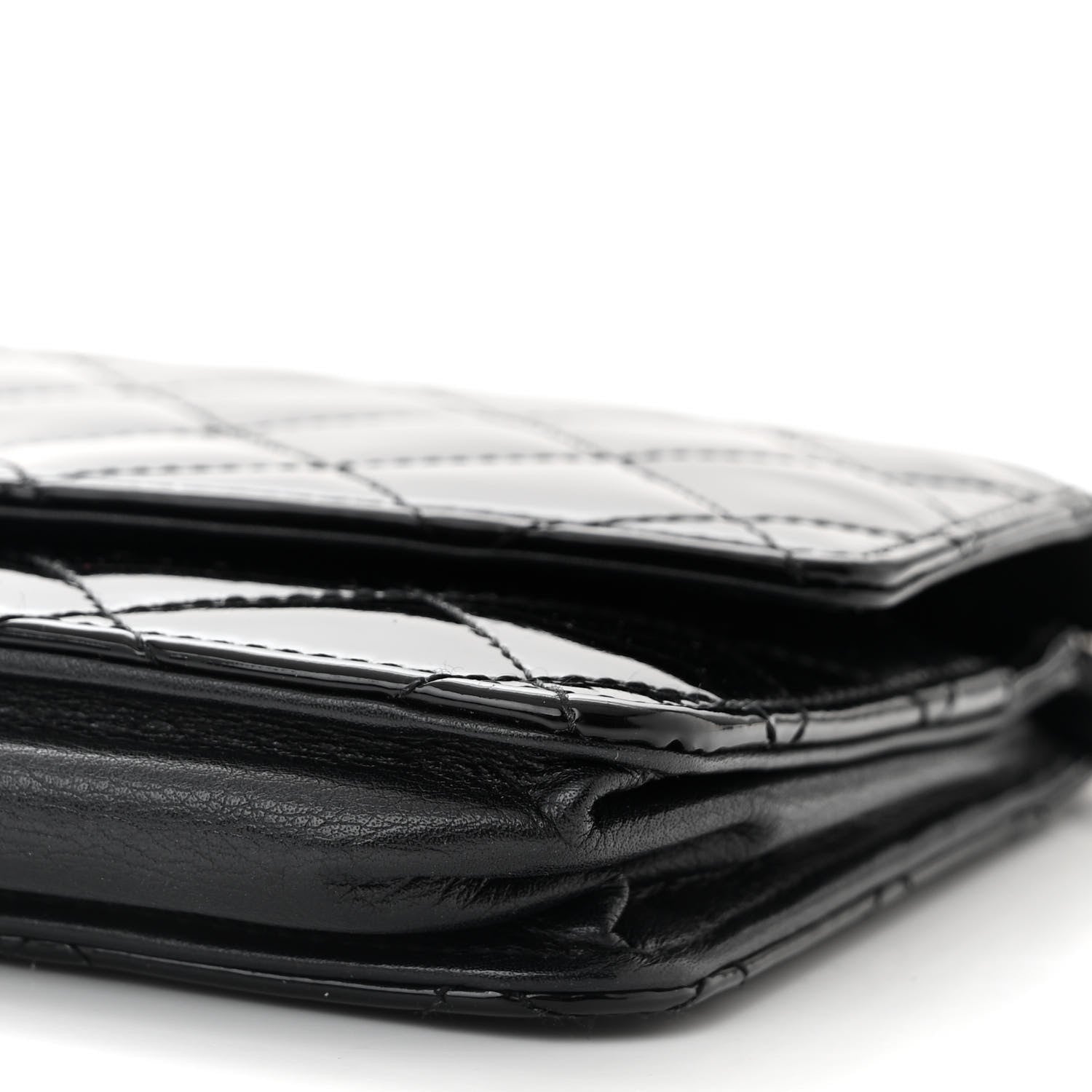 Chanel Patent Quilted Brilliant Wallet On Chain WOC Black 11 of 12