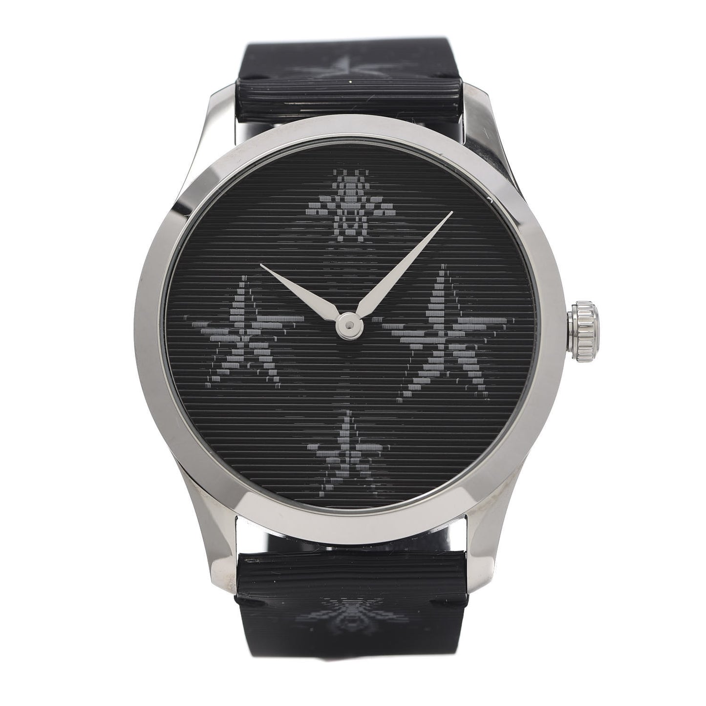 Stainless Steel Calfskin 38mm G-Timeless Bee Star Hologram Quartz Watch Black
