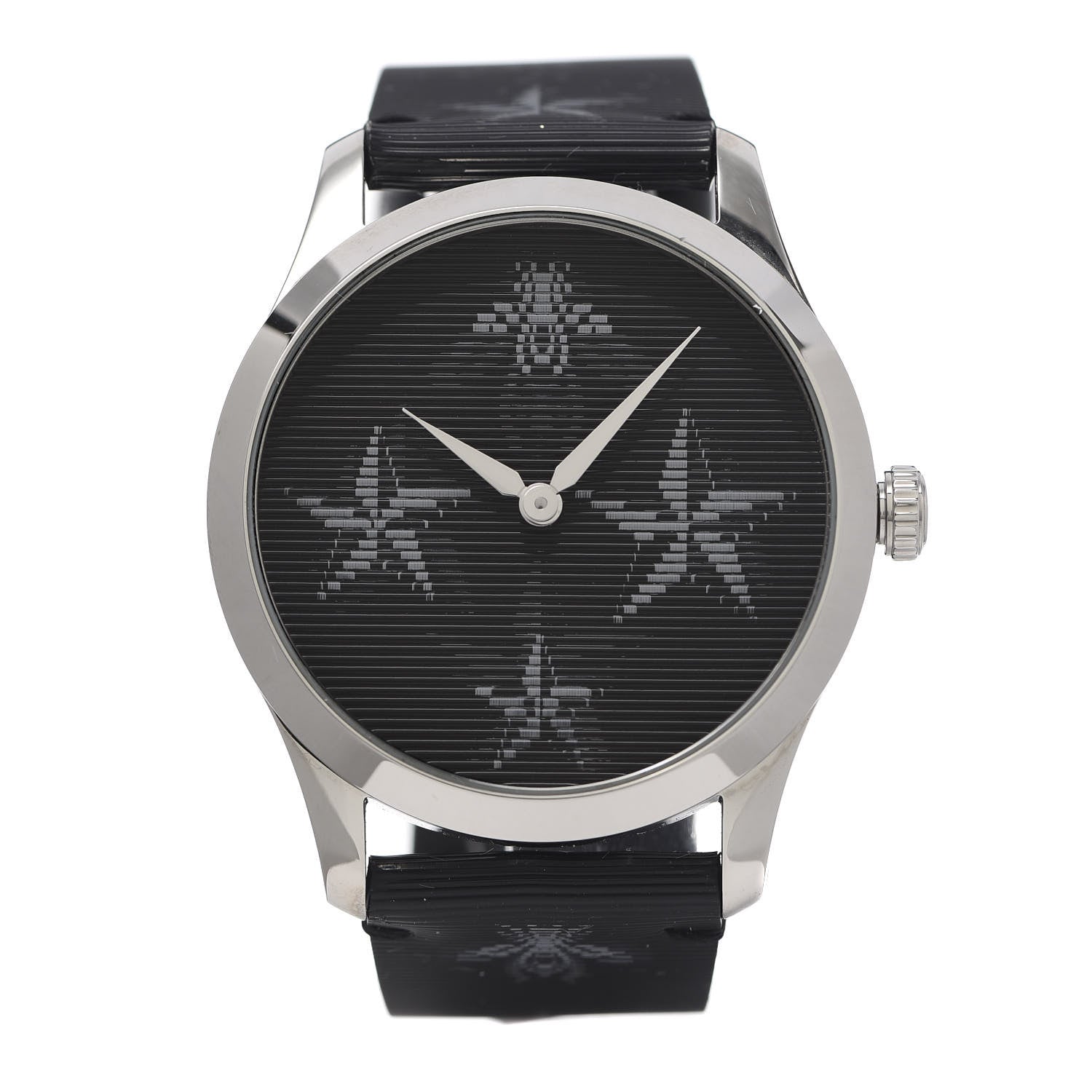 Gucci Stainless Steel Calfskin 38mm G-Timeless Bee Star Hologram Quartz Watch Black 1 of 8
