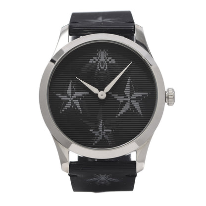 Gucci Stainless Steel Calfskin 38mm G-Timeless Bee Star Hologram Quartz Watch Black 1 of 8