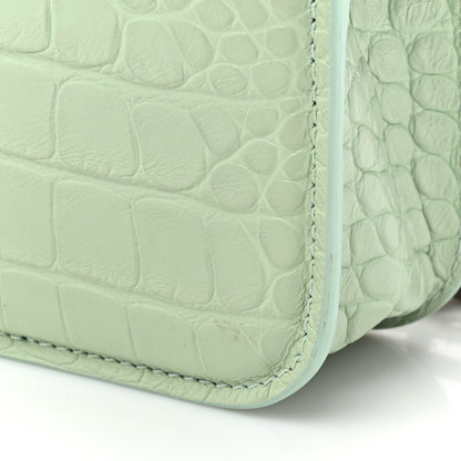 Balenciaga Extra Supple Calfskin Crocodile Embossed Gossip Chain Bag XS Light Green 14 of 14