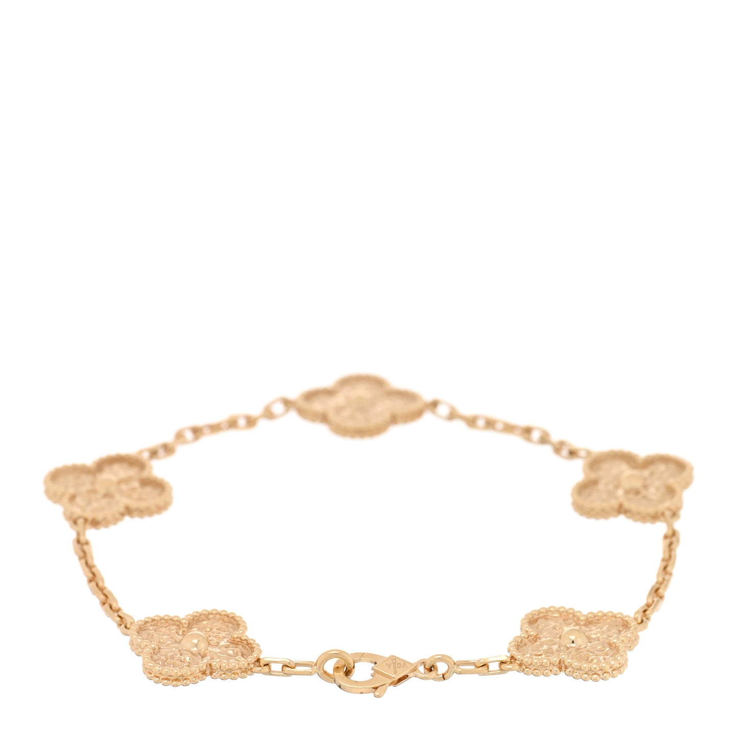 18K Yellow Gold 5 Motifs Vintage Alhambra Bracelet