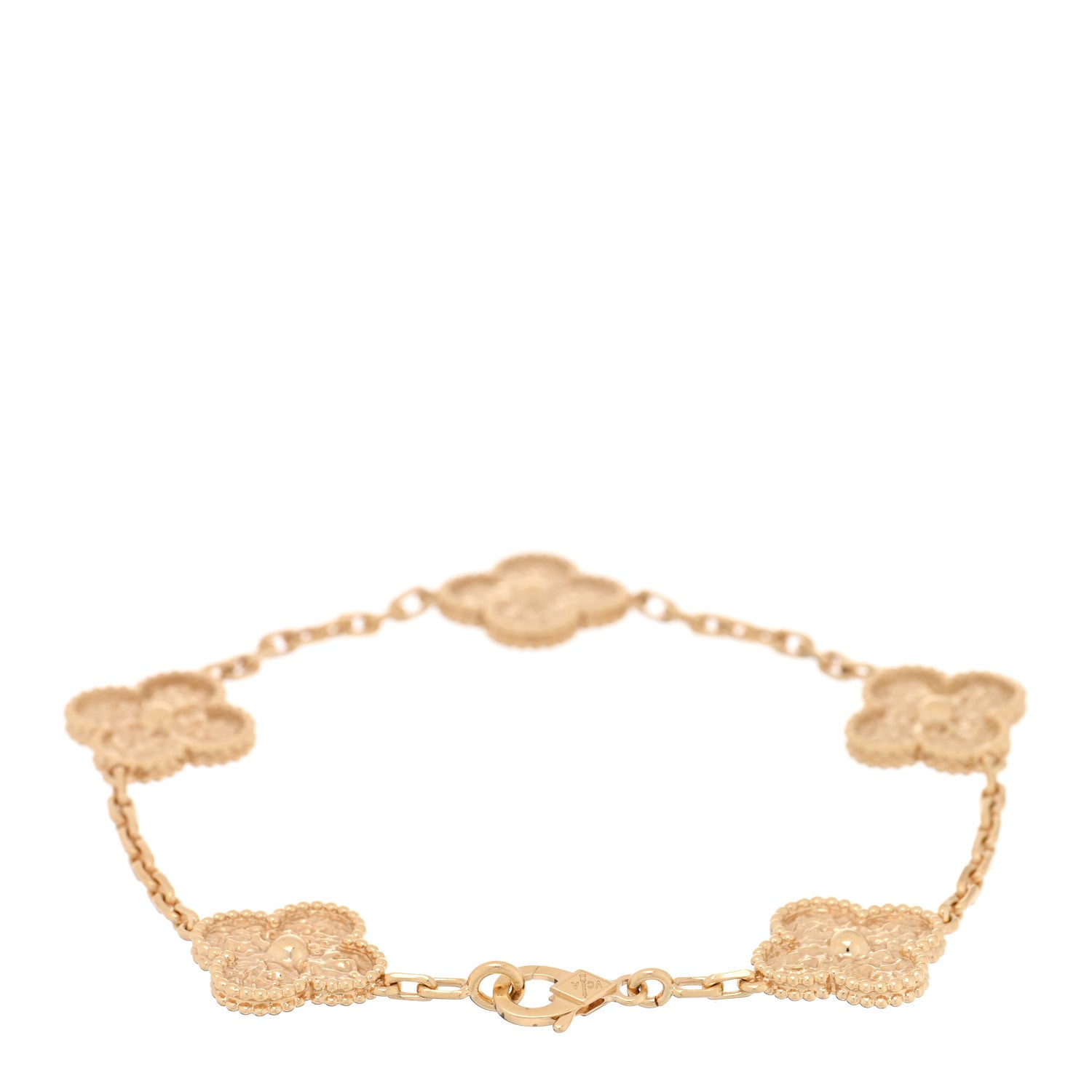 Van Cleef & Arpels 18K Yellow Gold 5 Motifs Vintage Alhambra Bracelet 2 of 3