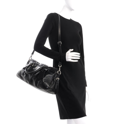 Prada Vitello Soft Shopping Satchel Black 2 of 9