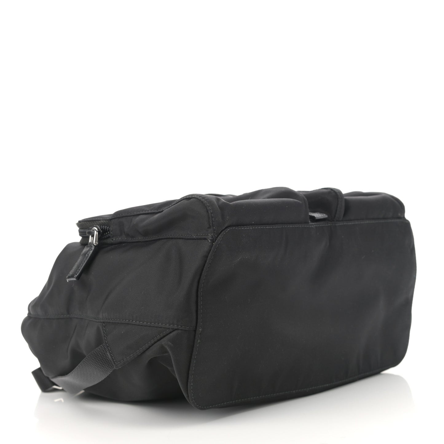 Tessuto Nylon Vela Saffiano Large Backpack Black