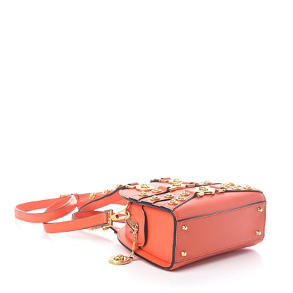 Versace Calfskin Small Medallion Tribute Bowling Bag Orange 4 of 9