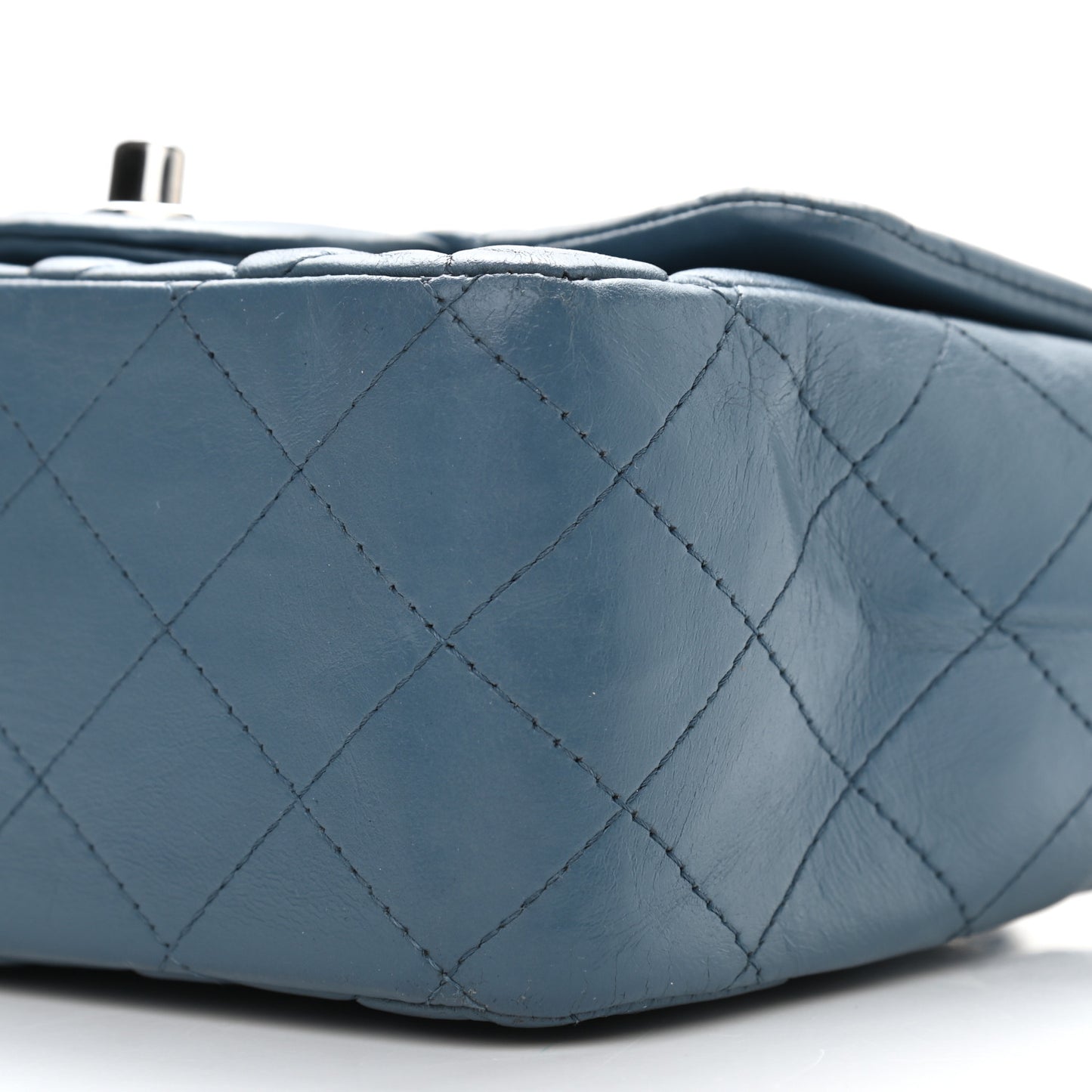 Lambskin Quilted Mini Square Flap Blue