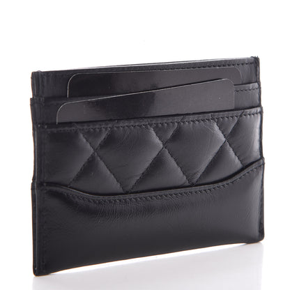 Chanel Aged Calfskin Quilted Gabrielle Card Holder Black 3 of 8