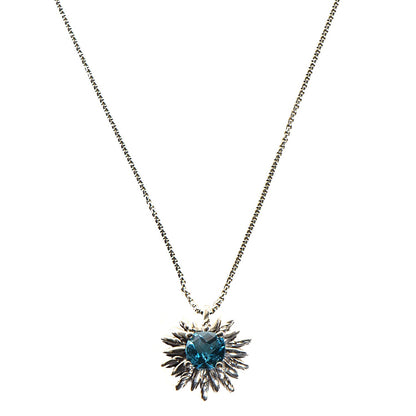 David Yurman Sterling Silver Blue Topaz Starburst Pendant Necklace 1 of 6