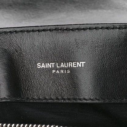 Saint Laurent Calfskin Y Quilted Monogram Medium Loulou Satchel Black 6 of 12