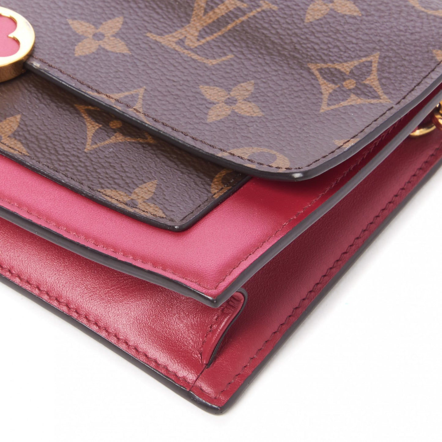 Monogram Flore Chain Wallet Fuchsia