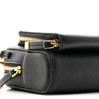 Christian Dior Grained Calfskin Caro Double Pouch Black 9 of 10