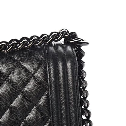 Chanel Caviar Quilted Medium Boy Flap So Black 13 of 15