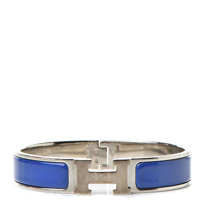 Hermes Narrow Enamel Clic Clac H Bracelet PM Bleu Royal 1 of 7