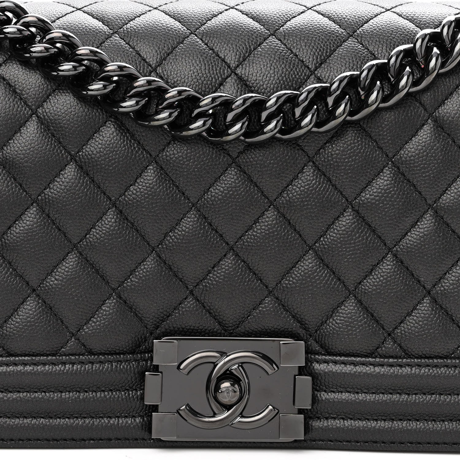 Chanel Caviar Quilted Medium Boy Flap So Black 8 of 10