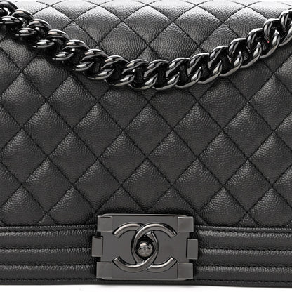 Chanel Caviar Quilted Medium Boy Flap So Black 8 of 10
