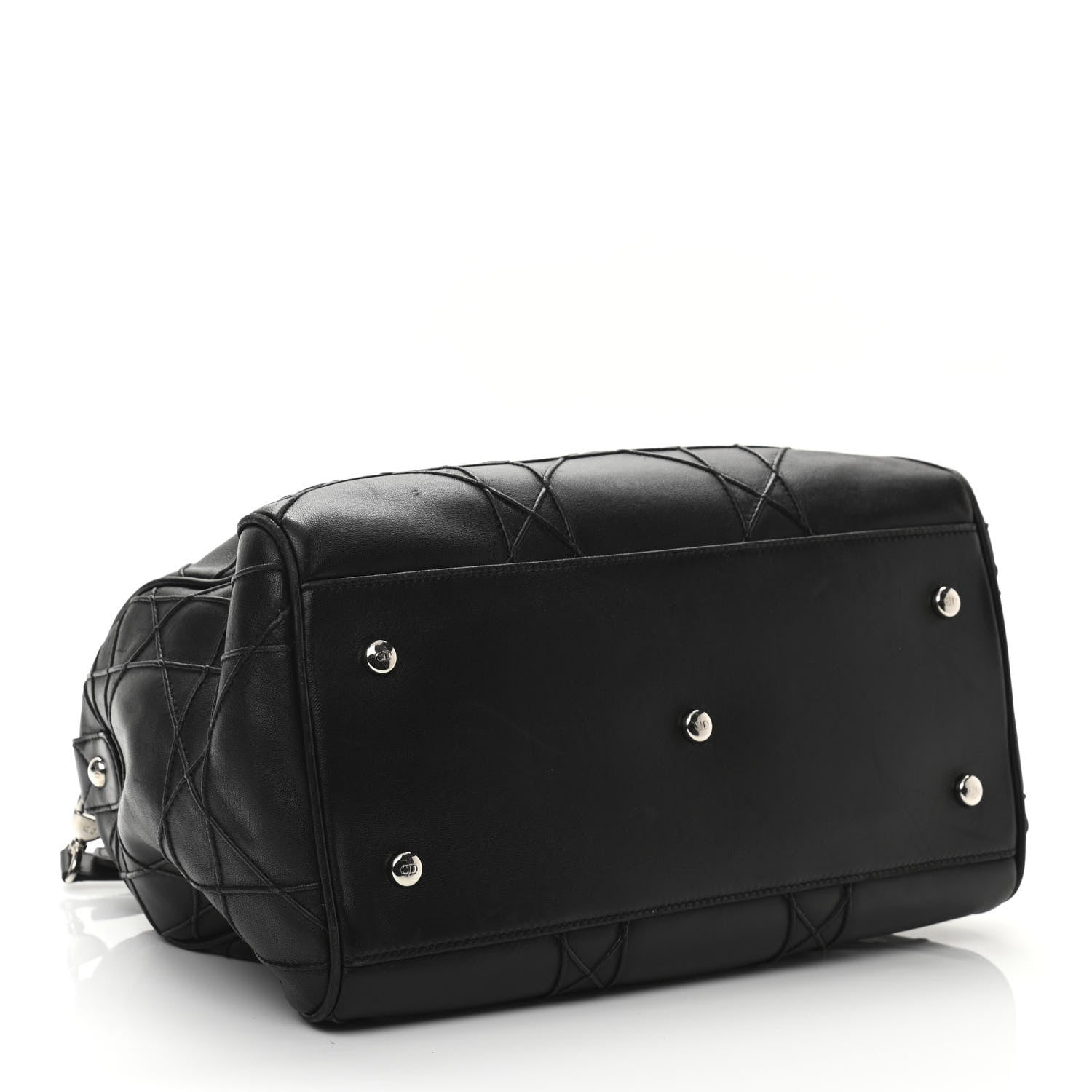 Christian Dior Lambskin Cannage Granville Polochon Black 3 of 11