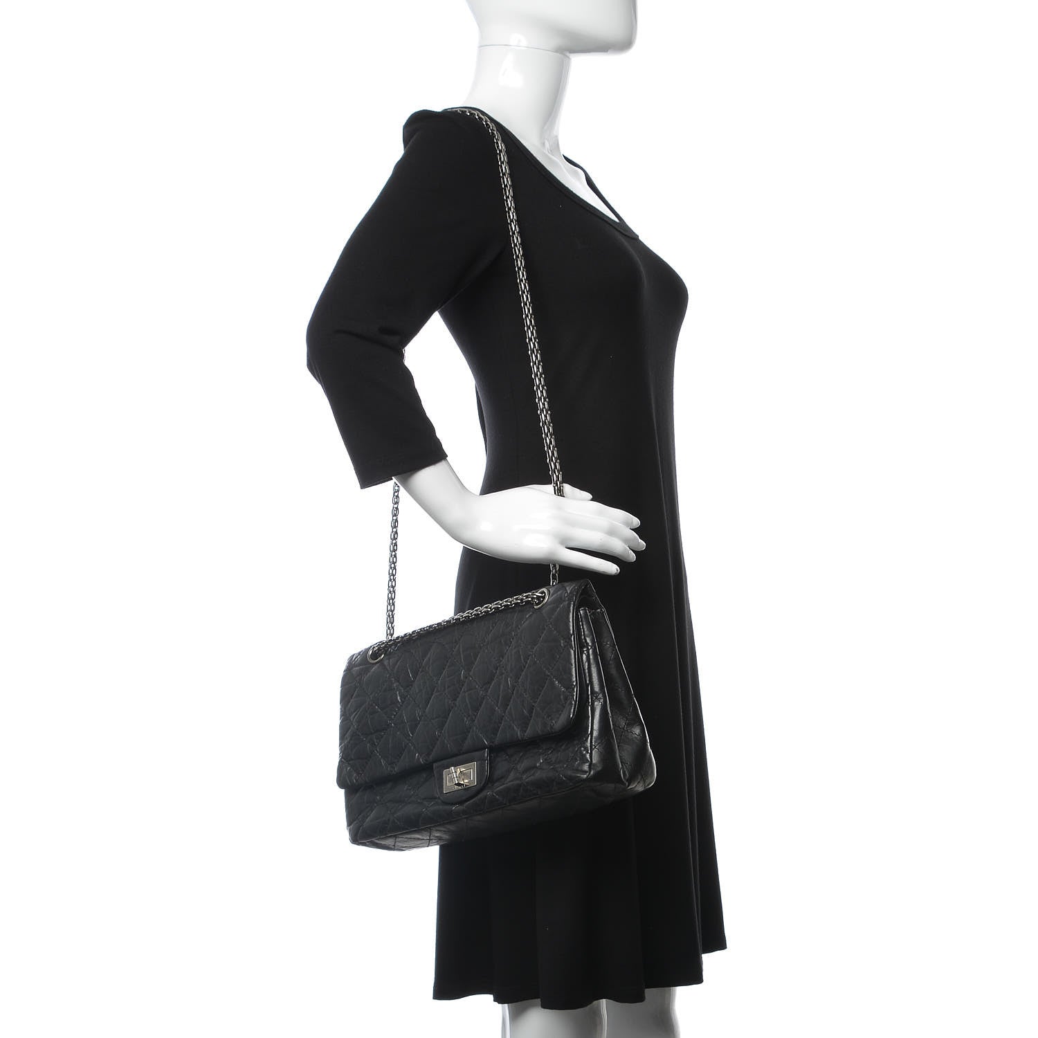 Chanel Aged Calfskin Quilted 2.55 Reissue 227 Flap Black 2 of 9