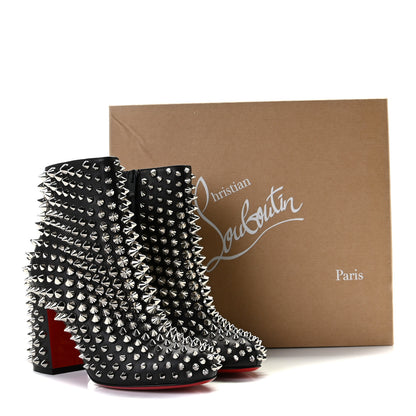 Christian Louboutin Calfskin Louise Capet Spikes 85 Boots 37 Black Silver 9 of 9