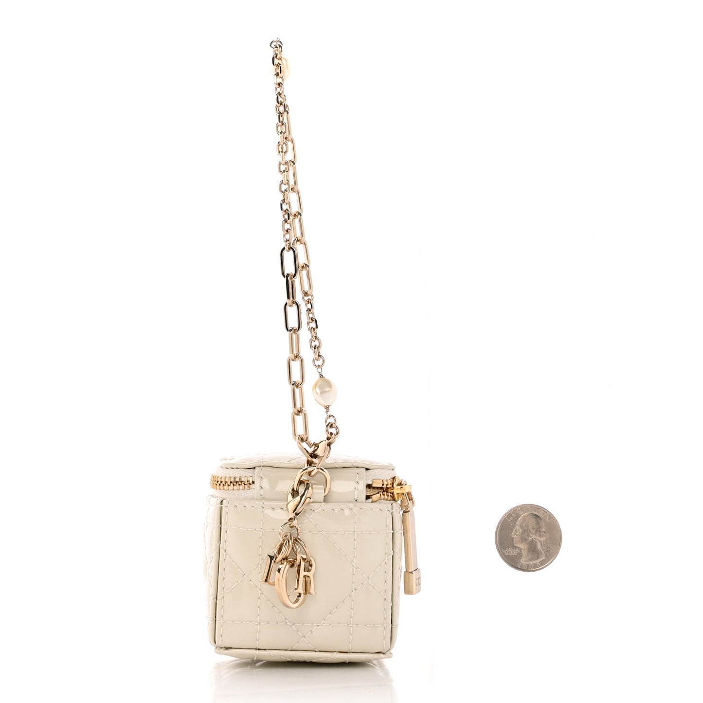 Patent Cannage Cube Wristlet Latte