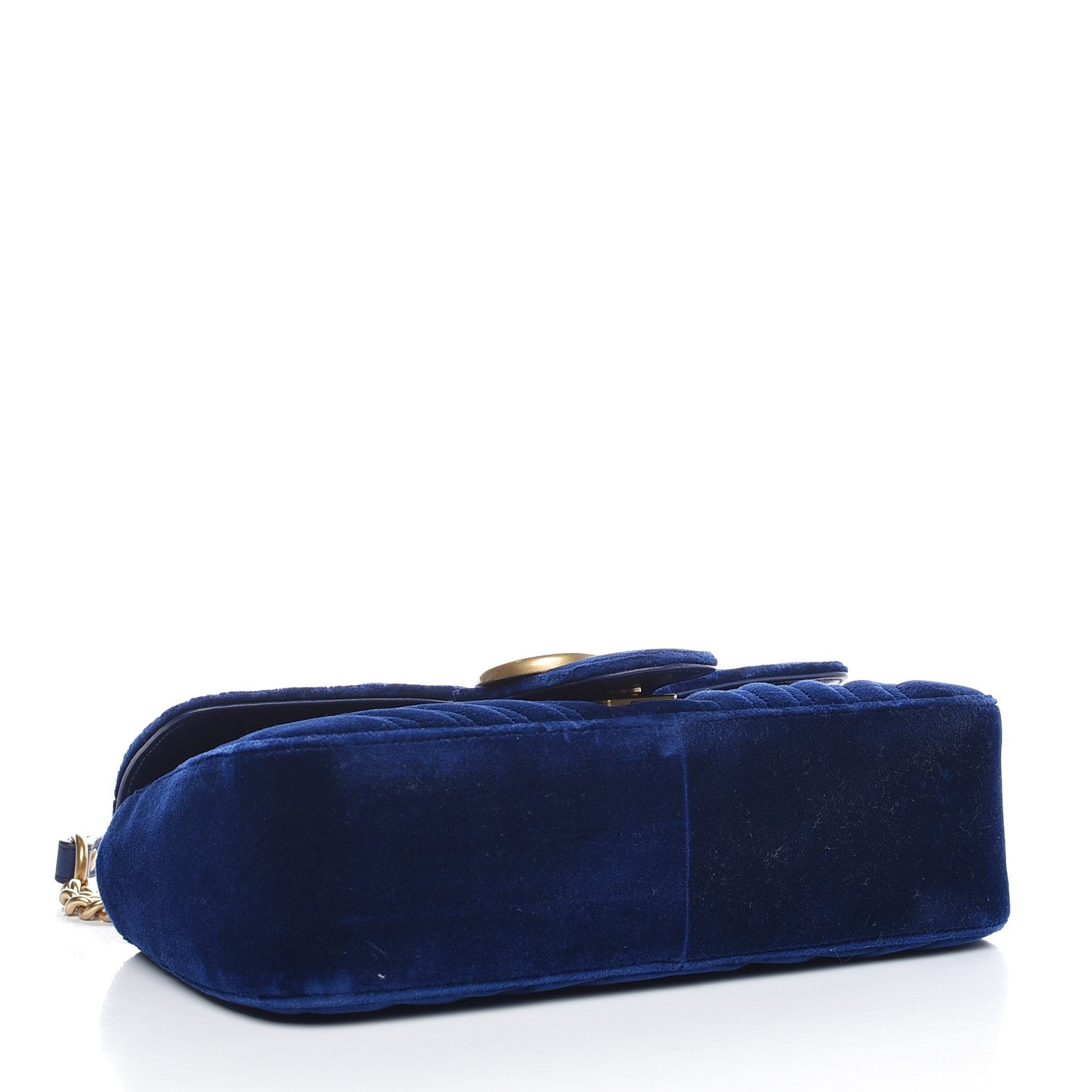 Gucci Velvet Matelasse Small GG Marmont Shoulder Bag Cobalt Blue 4 of 7