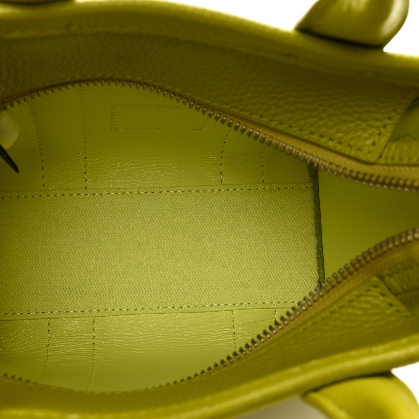 Grained Calfskin Micro The Tote Bag Citronella