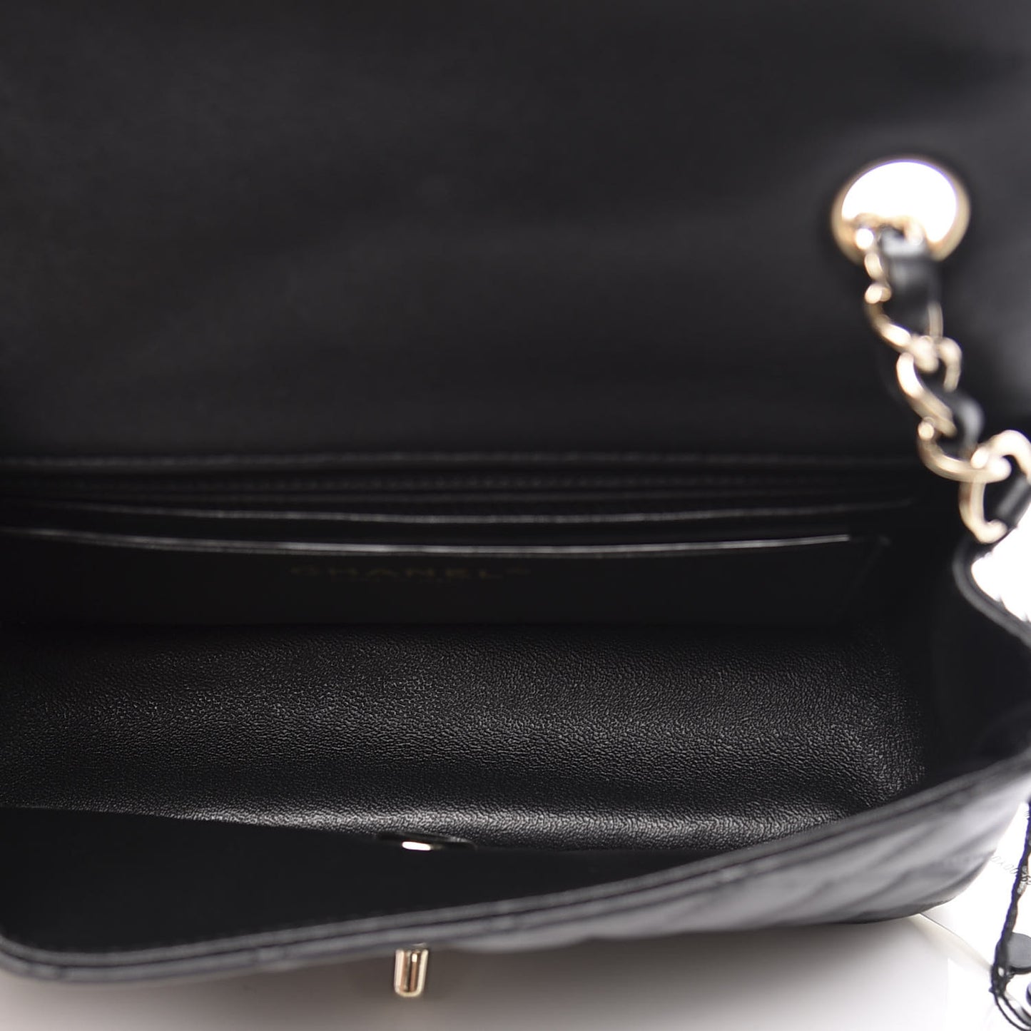 Lambskin Quilted Mini Rectangular Flap Black