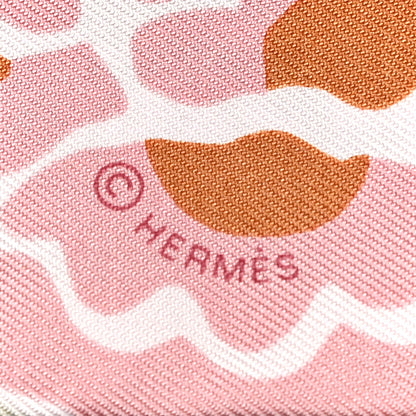 Hermes Silk Bingata Twilly Vieux Rose Vert De Eau 3 of 4