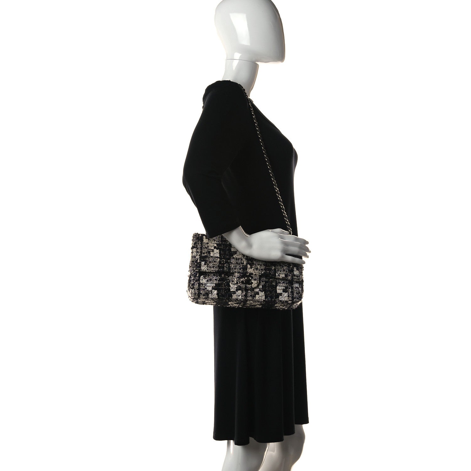 Chanel Tweed Quilted Flap Navy White 2 of 27