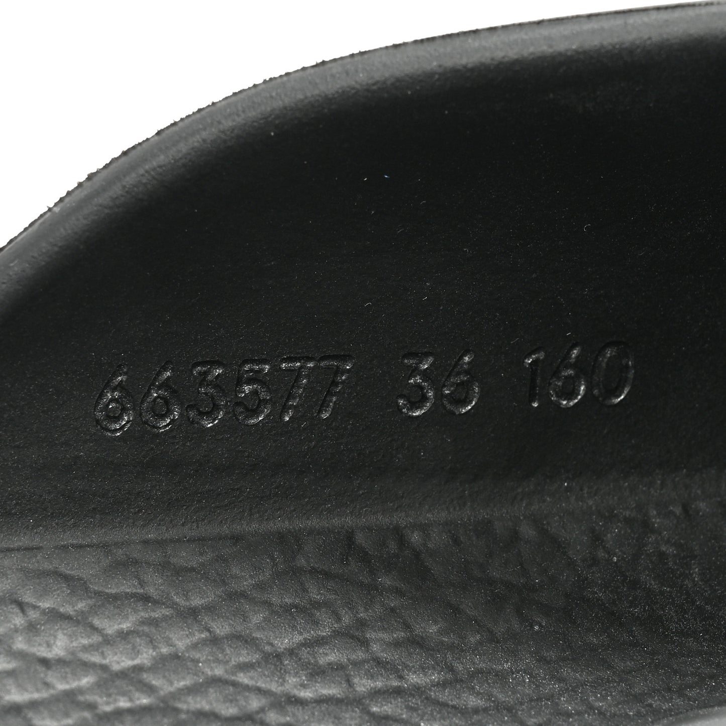 Rubber GG Monogram Perforated Elea Platform 55mm Lug Sole Sandals 36 Black