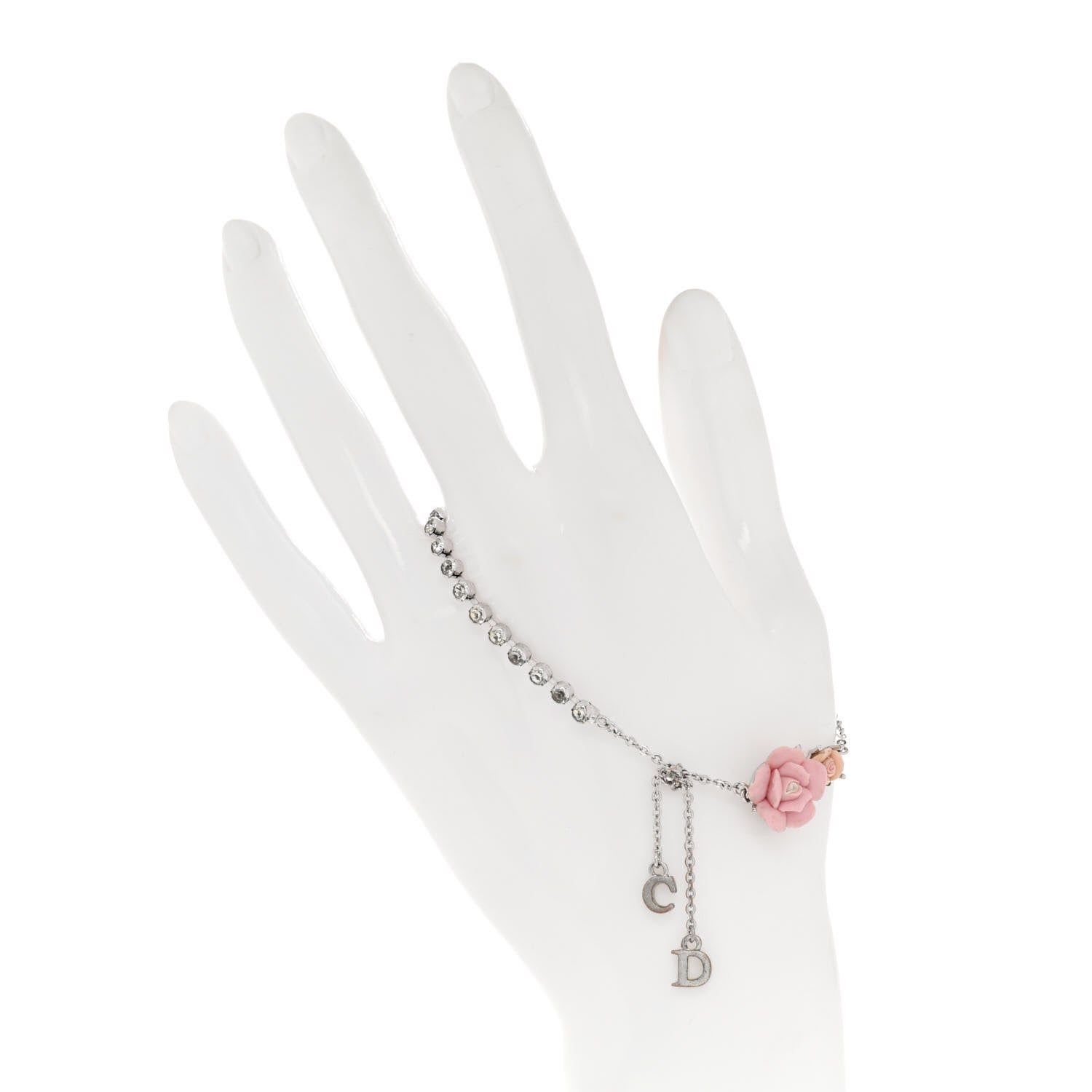 Christian Dior Crystal Flower Bracelet Silver 2 of 5