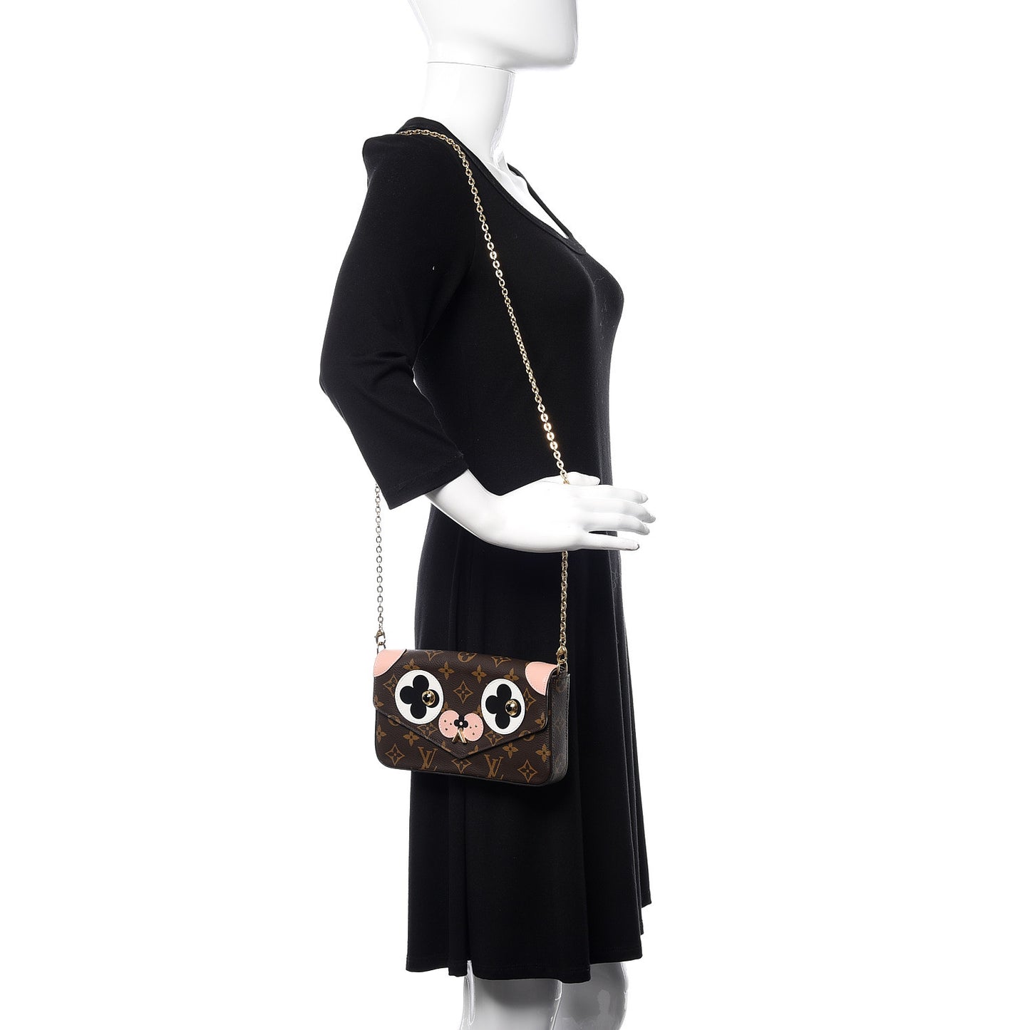 Monogram Valentine Dog Pochette Felicie Chain Wallet