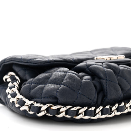 Chanel Washed Lambskin Quilted Mini Chain Around Flap Navy Blue 9 of 11