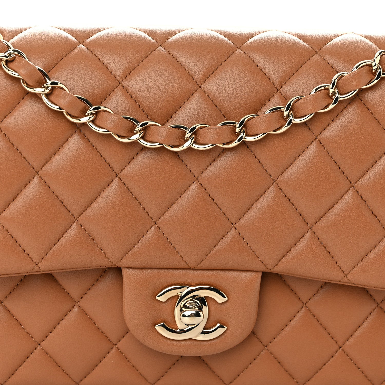 Chanel Lambskin Quilted Medium Double Flap Brown 8 of 10