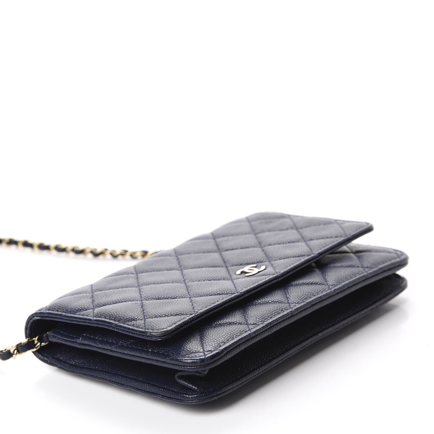 Chanel Caviar Quilted Wallet On Chain WOC Navy Blue 4 of 13