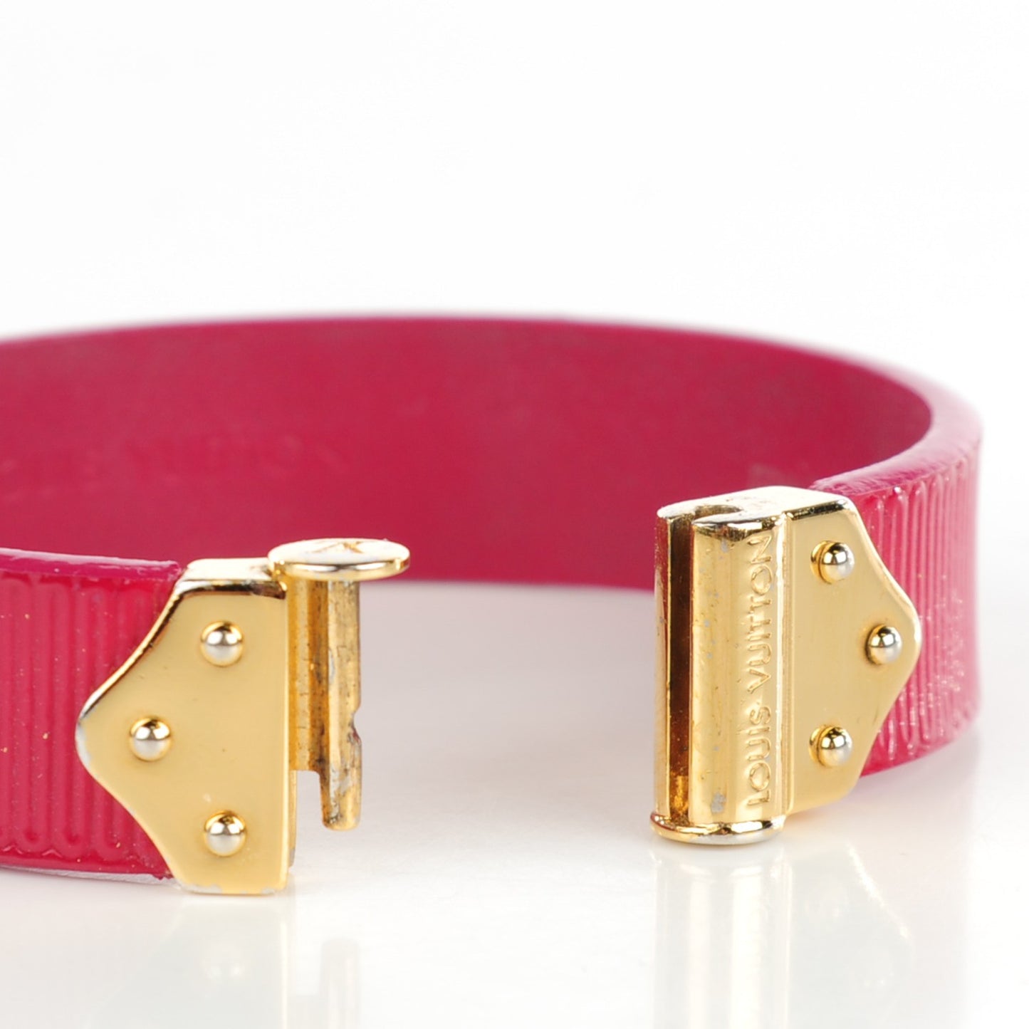 Patent Calfskin Embossed Spirit Bracelet 17 Rose Indien