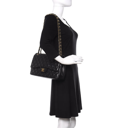 Chanel Lambskin Quilted Jumbo Double Flap Black 2 of 16