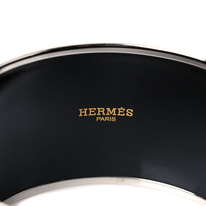Hermes Enamel Printed Qu Importe Le Flacon Extra Wide Bracelet 62 4 of 5