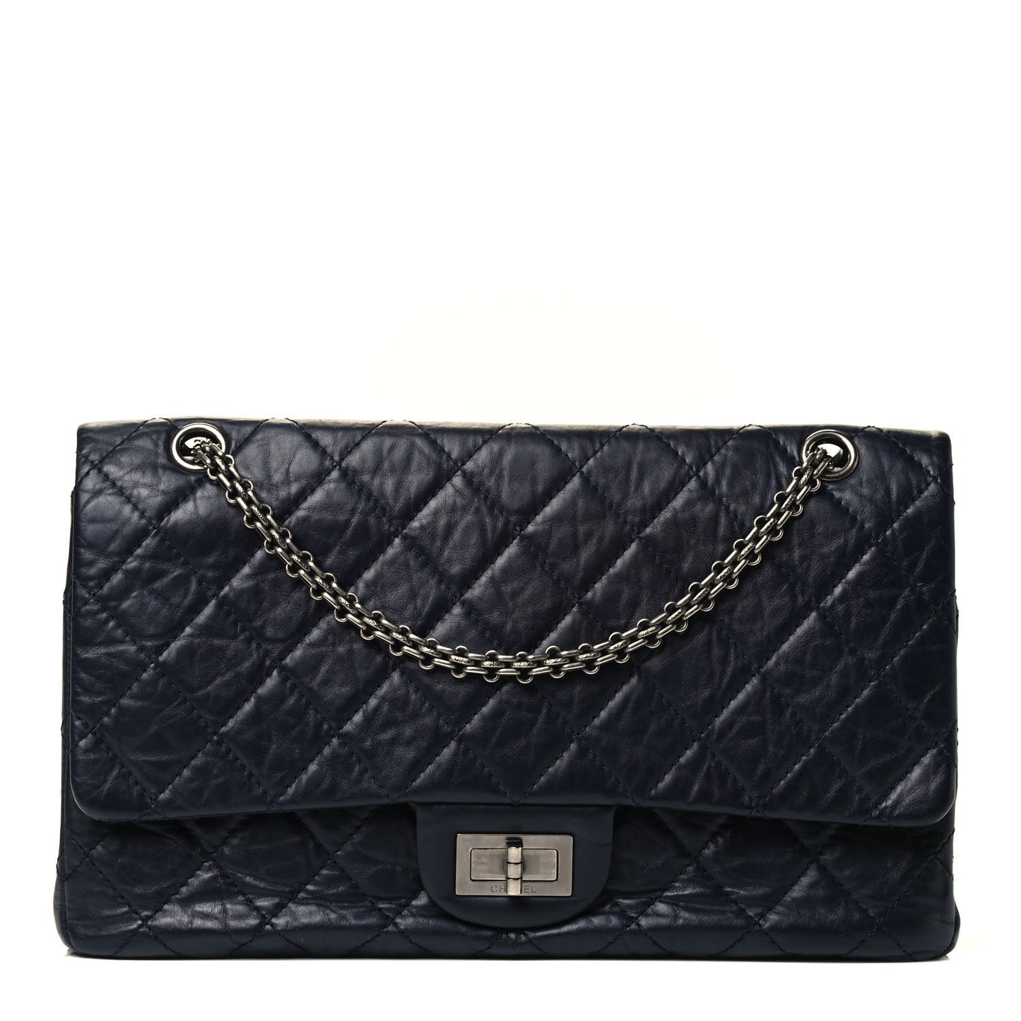 Aged Calfskin Quilted 2.55 Reissue 227 Flap Black