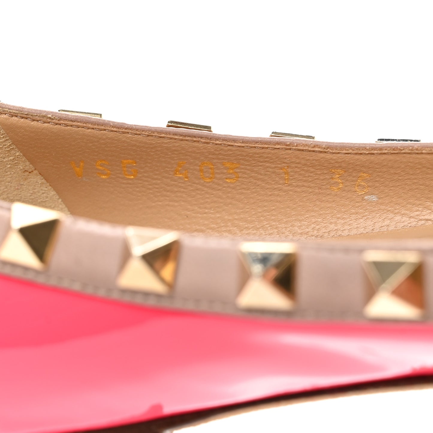Patent Nappa Rockstud Ballerina Flats 36 Fuxia Fluo Poudre