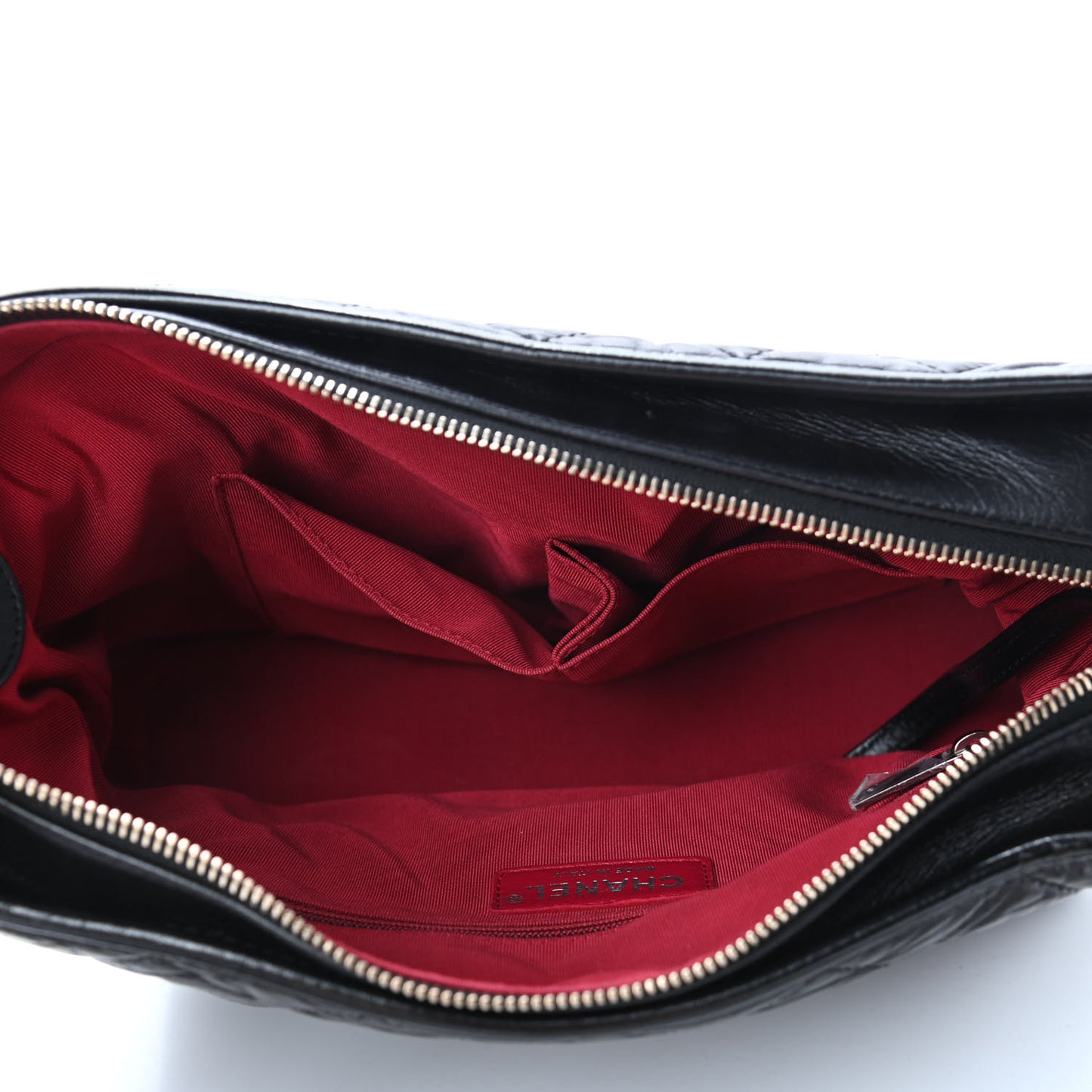 Aged Calfskin Quilted Medium Gabrielle Hobo Black