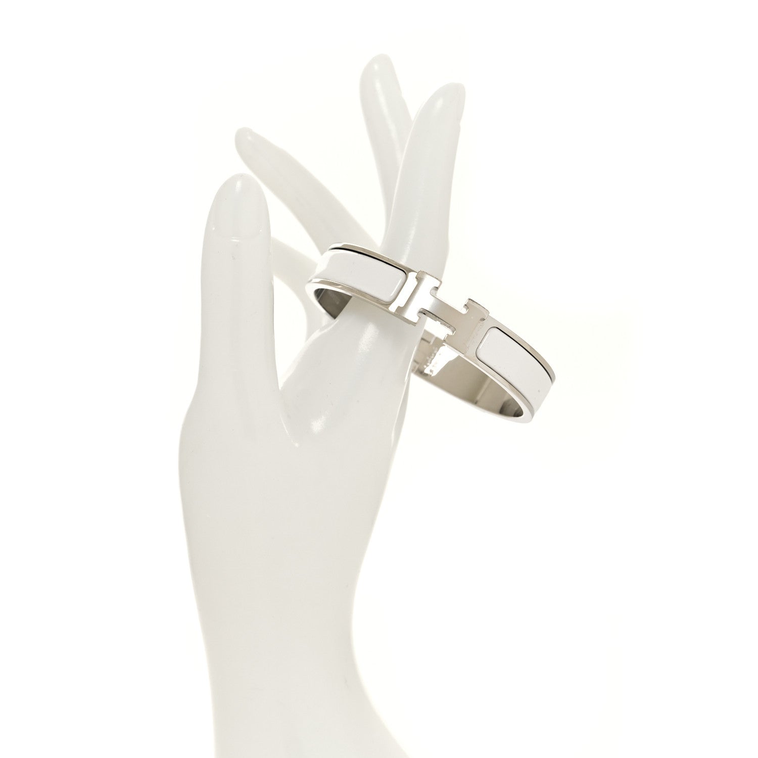 Hermes Enamel Narrow Clic Clac H Bracelet PM White 2 of 5