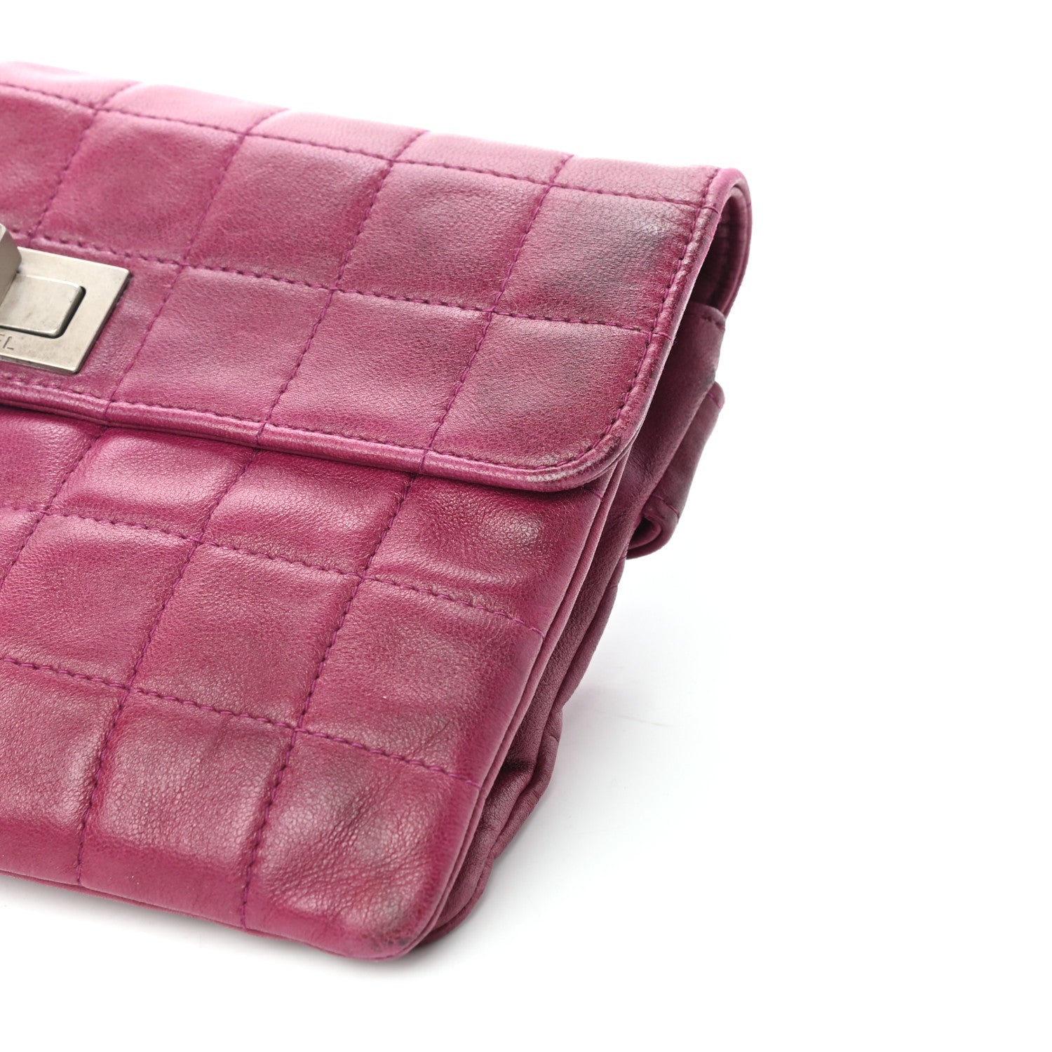 Chanel Lambskin Chocolate Bar Reissue Clutch Purple 10 of 10