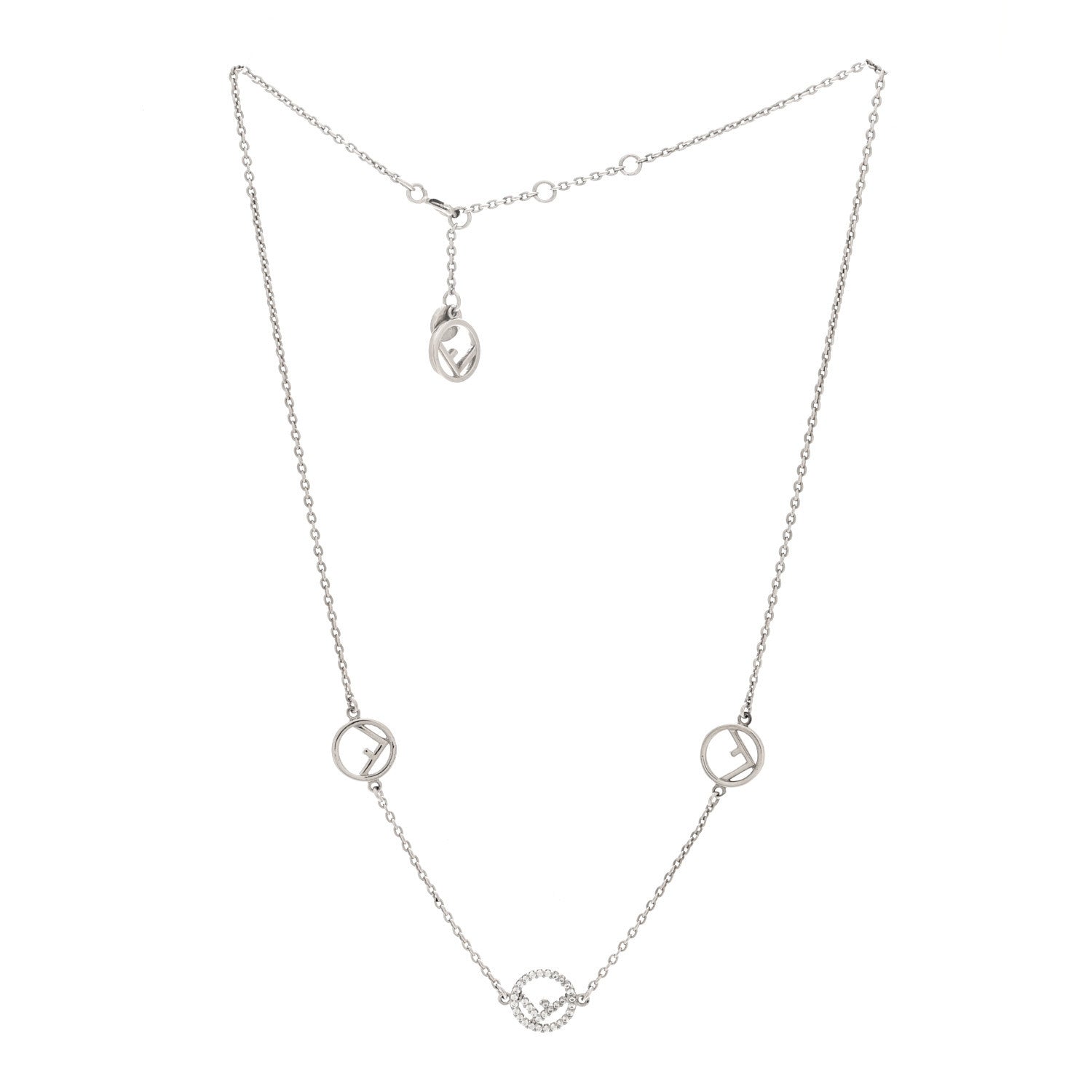 Fendi Metal Crystal F is Fendi Necklace Silver 3 of 7