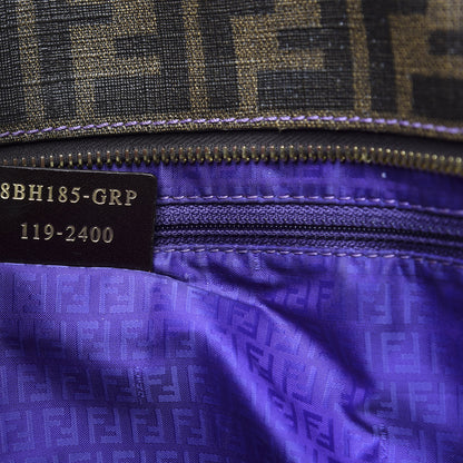 Fendi Zucca Spalmati Vitello Elite Medium Roll Tote Tobacco Viola 8 of 13