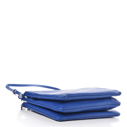 Celine Lambskin Large Trio Crossbody Bag Indigo 4 of 15