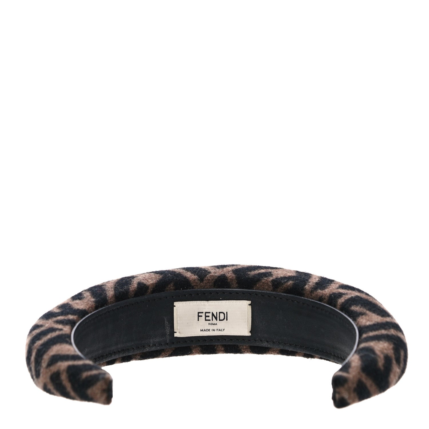 Fendi Wool Cashmere FF Logo Headband Tobacco 3 of 7