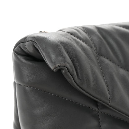 Saint Laurent Lambskin Quilted Mini Loulou Puffer Monogram Chain Satchel Storm 13 of 16