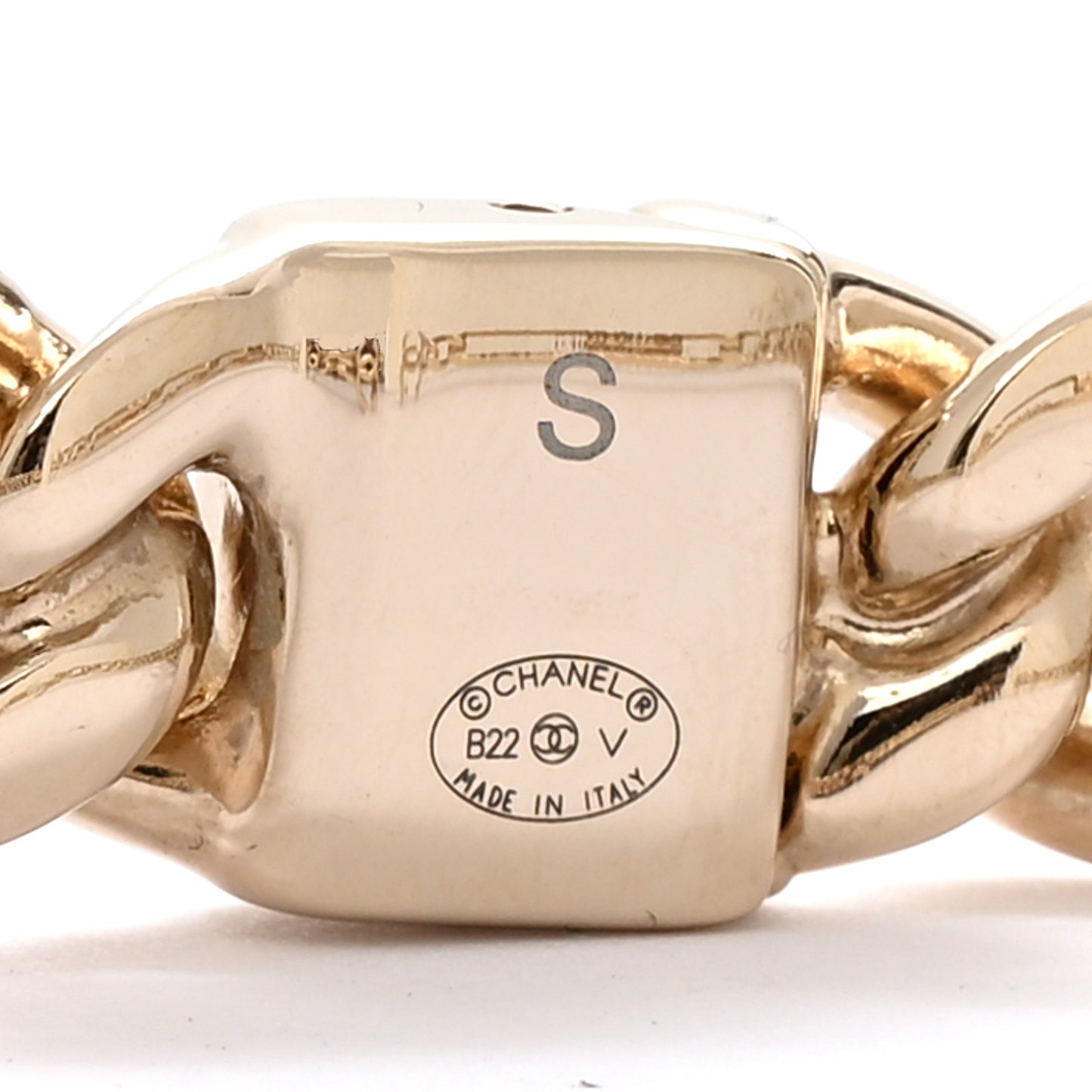 Metal CC Chain Link Choker Necklace S Gold