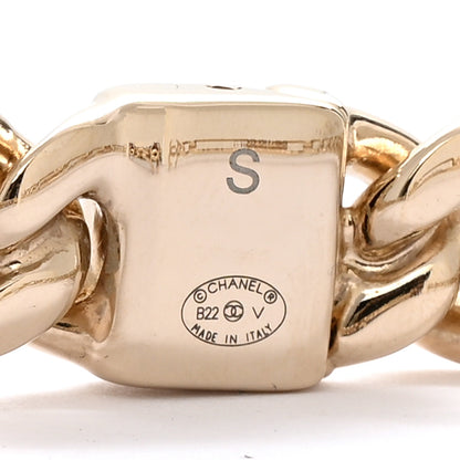 Chanel Metal CC Chain Link Choker Necklace S Gold 4 of 5